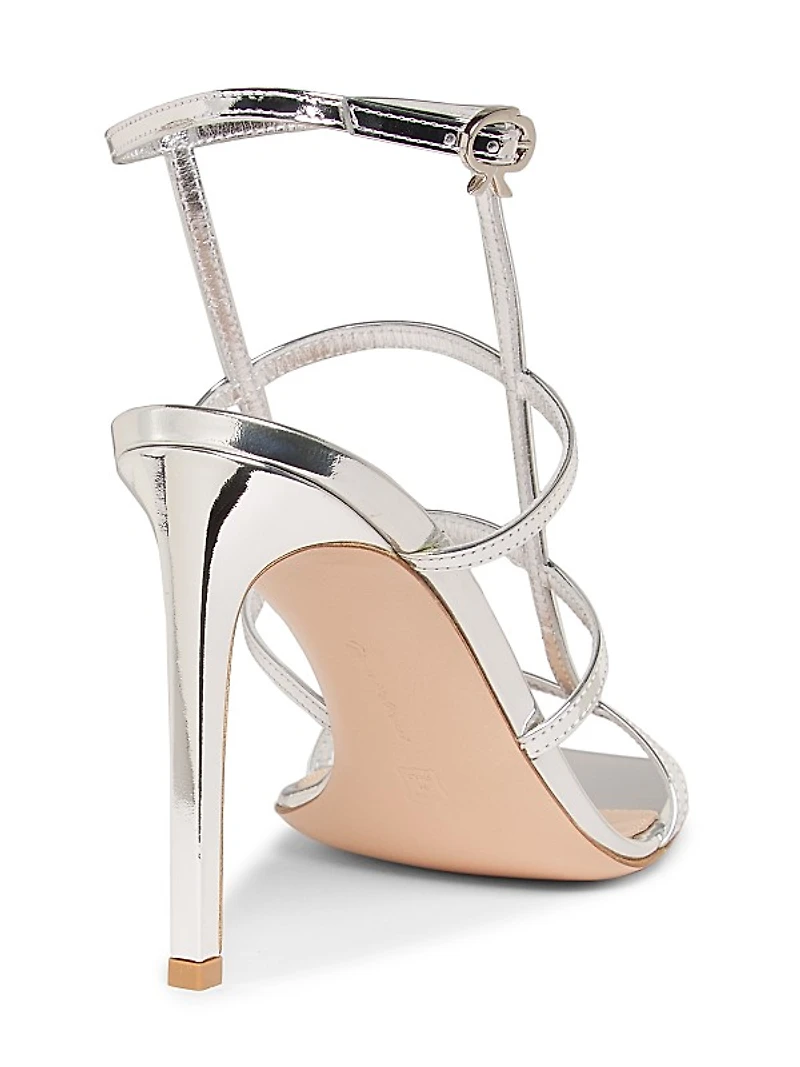 Strappy 95MM Metallic Leather Sandals