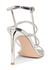 Strappy 95MM Metallic Leather Sandals