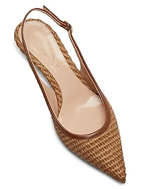 Marbella 55MM Raffia & Leather Pumps