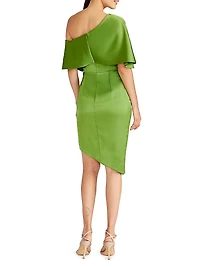 Polly Satin One-Shoulder Cocktail Dress
