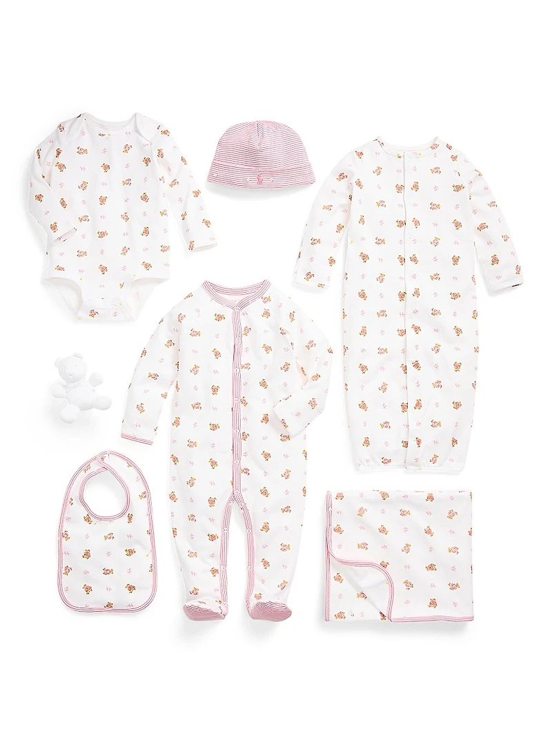 Baby Girl's 7-Piece Cotton Essentials Gift Set