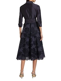 Floral Taffeta Shirt Cocktail Dress