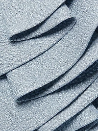 Jacquard Cascade Ruffle-Sleeve Gown