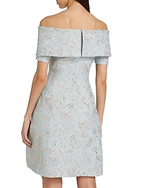 Metallic Jacquard Cocktail Dress