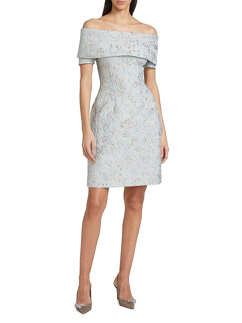 Metallic Jacquard Cocktail Dress
