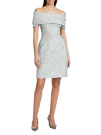 Metallic Jacquard Cocktail Dress