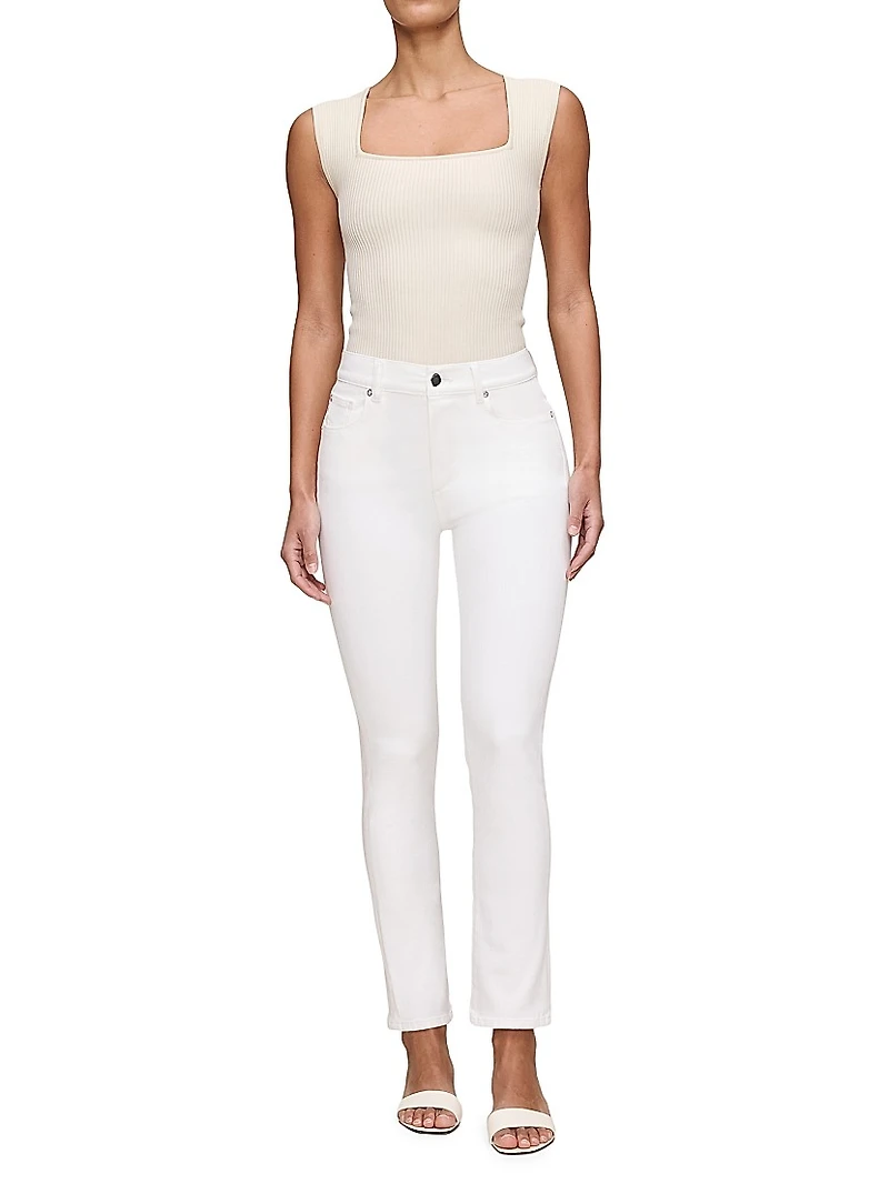 Mara Straight Mid Rise Instasculpt Ankle Jeans