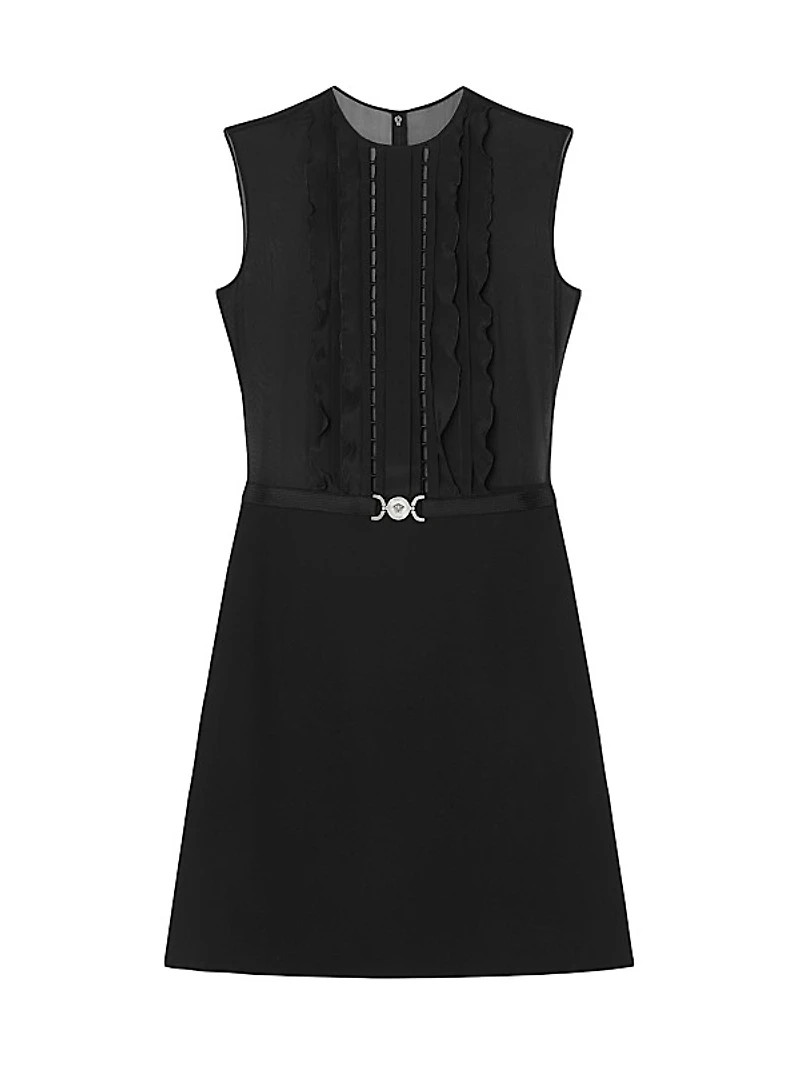 Georgette Medusa Belted Minidress