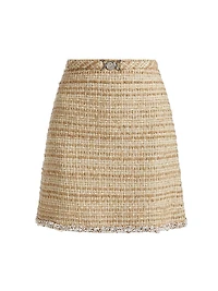 Cotton-Blend Tweed Miniskirt