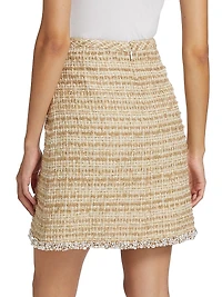 Cotton-Blend Tweed Miniskirt