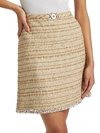 Cotton-Blend Tweed Miniskirt
