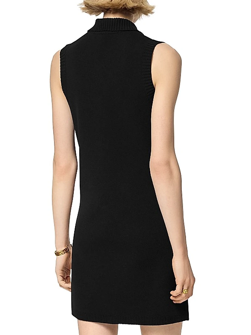Medusa Knit Button-Front Dress