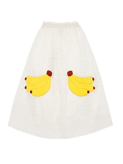 Little Girl's & Girl's Banana Pocket Eyelet Skirt