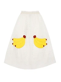 Little Girl's & Girl's Banana Pocket Eyelet Skirt