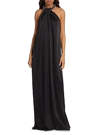 Halterneck Satin Gown