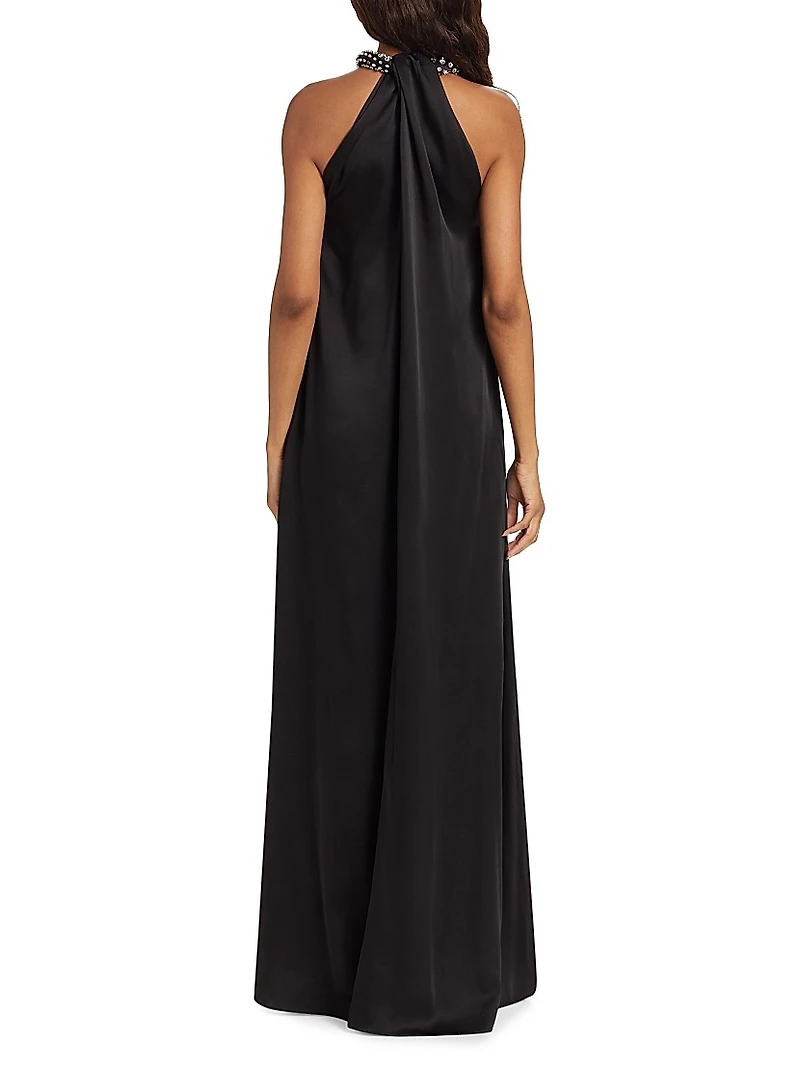 Halterneck Satin Gown