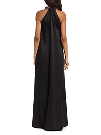 Halterneck Satin Gown