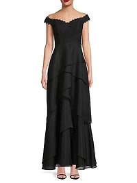Lace & Organza A-Line Gown