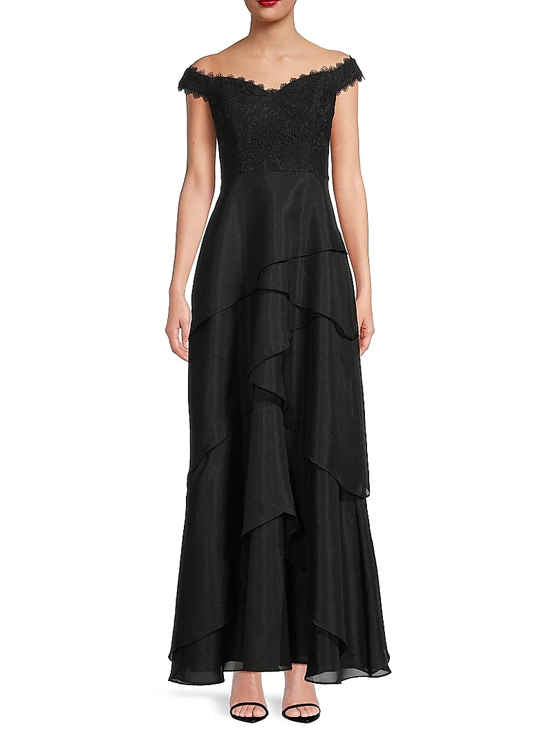 Lace & Organza A-Line Gown