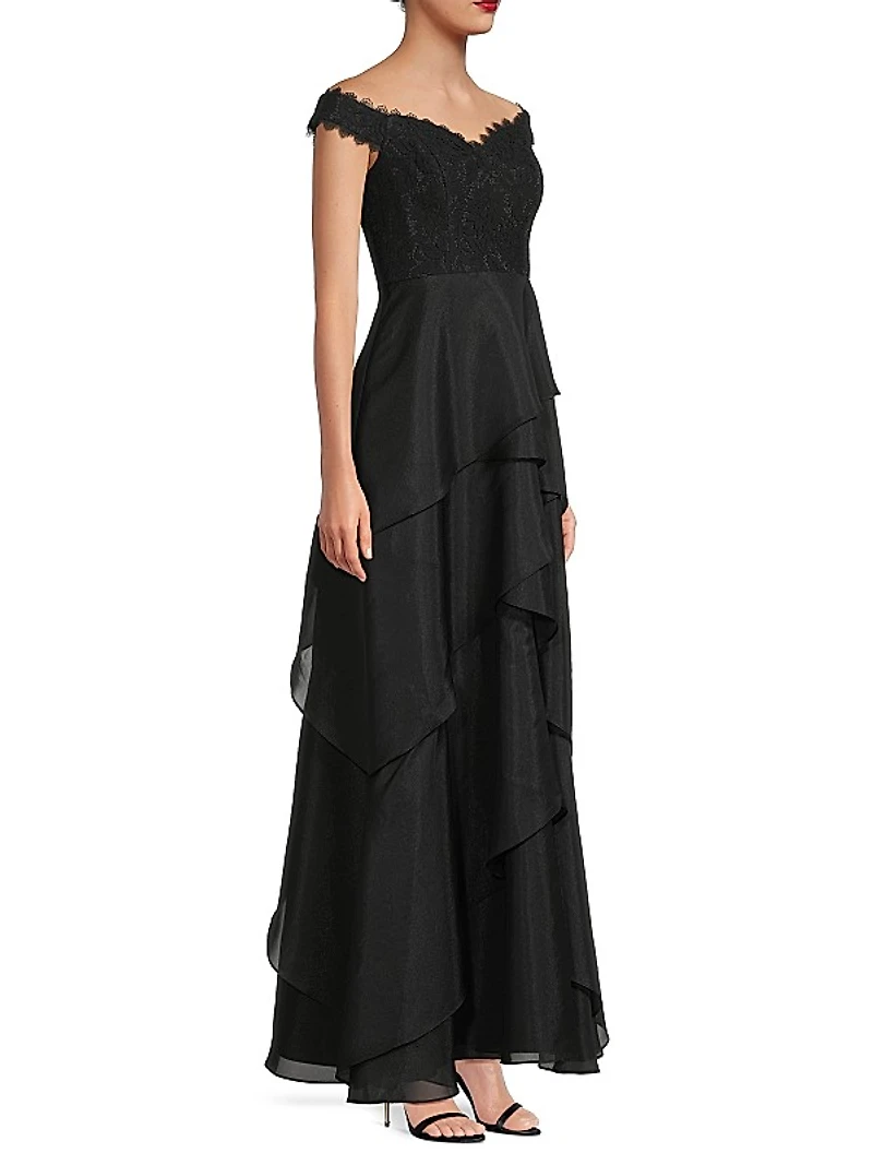 Lace & Organza A-Line Gown