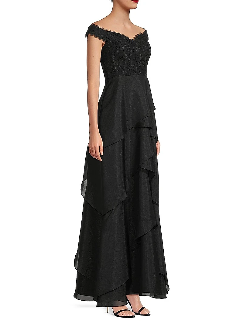 Lace & Organza A-Line Gown