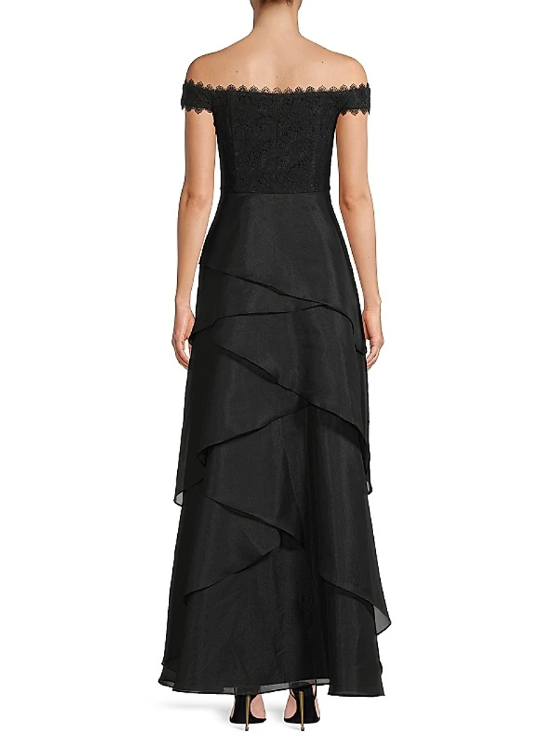 Lace & Organza A-Line Gown