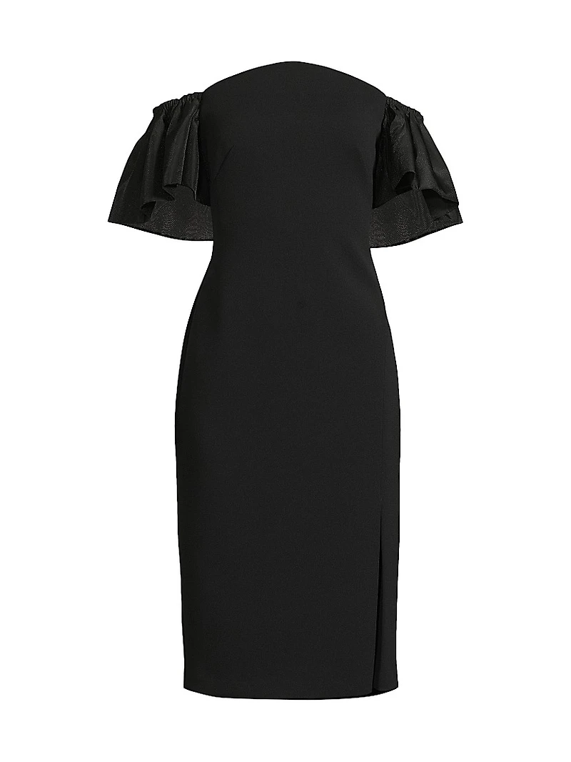 Off-The-Shoulder Sheath Midi-Dress