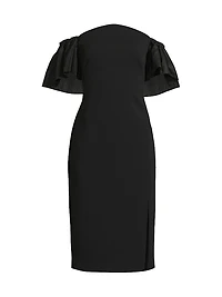 Off-The-Shoulder Sheath Midi-Dress