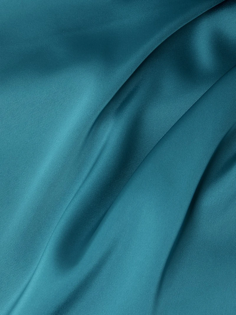 Satin One-Shoulder Sash Gown