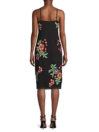Floral Sequin Halter Midi-Dress