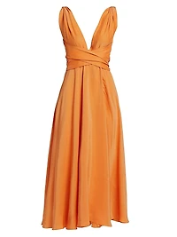 Cirrus Silk Charmeuse Midi-Dress