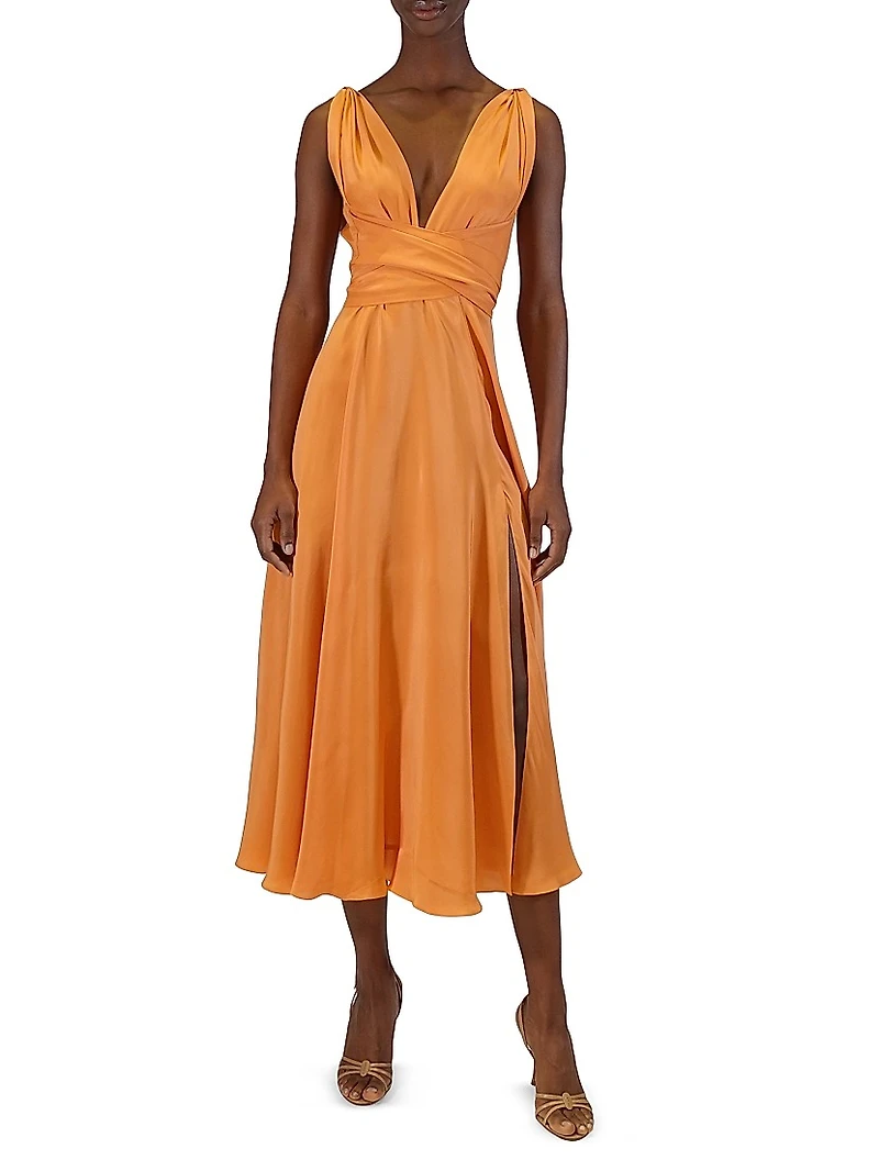 Cirrus Silk Charmeuse Midi-Dress
