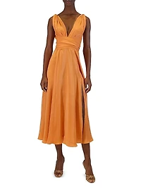 Cirrus Silk Charmeuse Midi-Dress