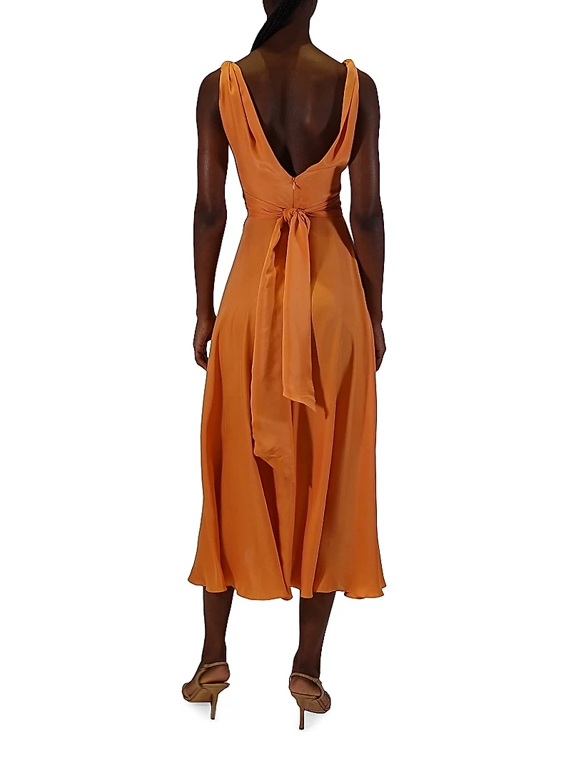 Cirrus Silk Charmeuse Midi-Dress