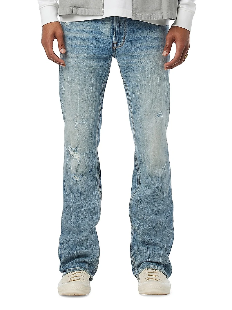 Walker Distressed Stretch Flare Jeans