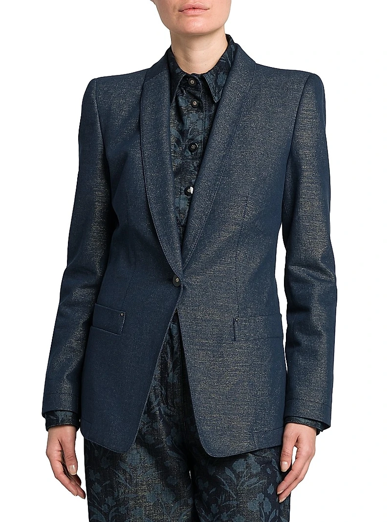 Metallic Denim Blazer
