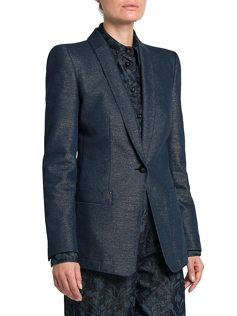 Metallic Denim Blazer
