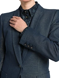 Metallic Denim Blazer