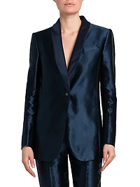 Linen-Silk Tailored Blazer