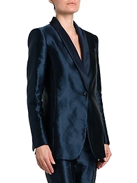 Linen-Silk Tailored Blazer