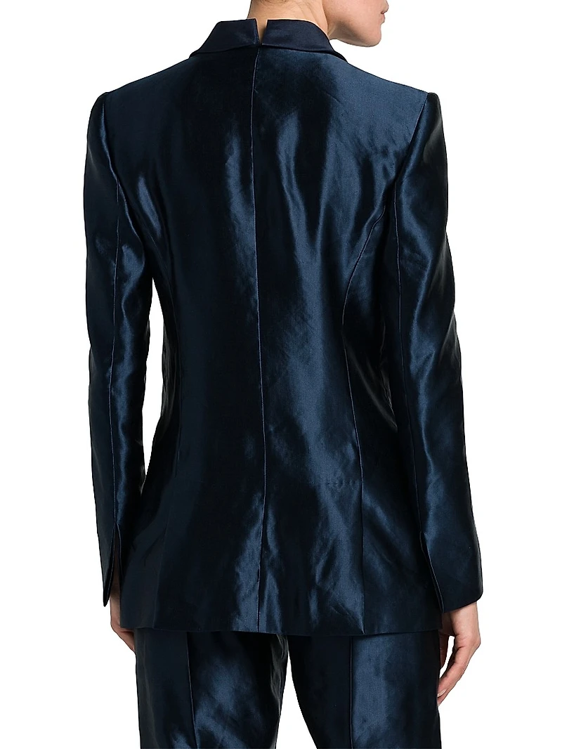 Linen-Silk Tailored Blazer