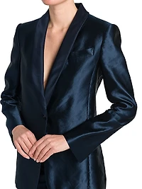 Linen-Silk Tailored Blazer