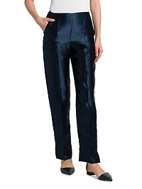 Linen-Silk Tapered Pants
