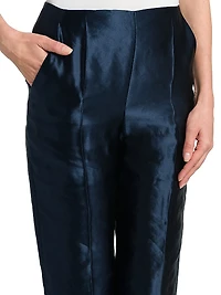 Linen-Silk Tapered Pants