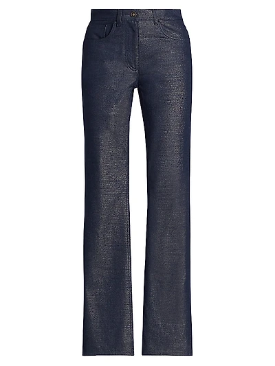 Metallic Denim Pants