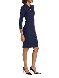 Twist Neck Jersey Dress
