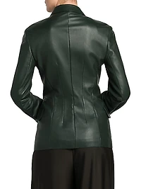 Leather Double-Breasted Blazer