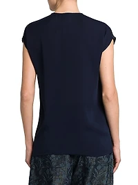 Silk Georgette Keyhole Blouse