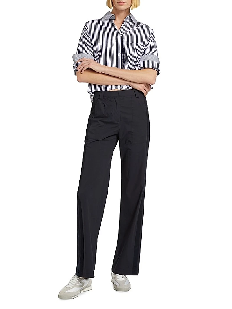 Izzy Striped Cotton-Blend Pants