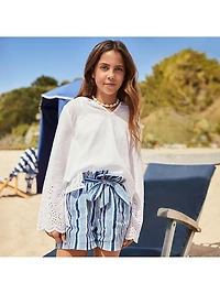 Little Girl's & Girl's Eyelet Embroidered Hoodie